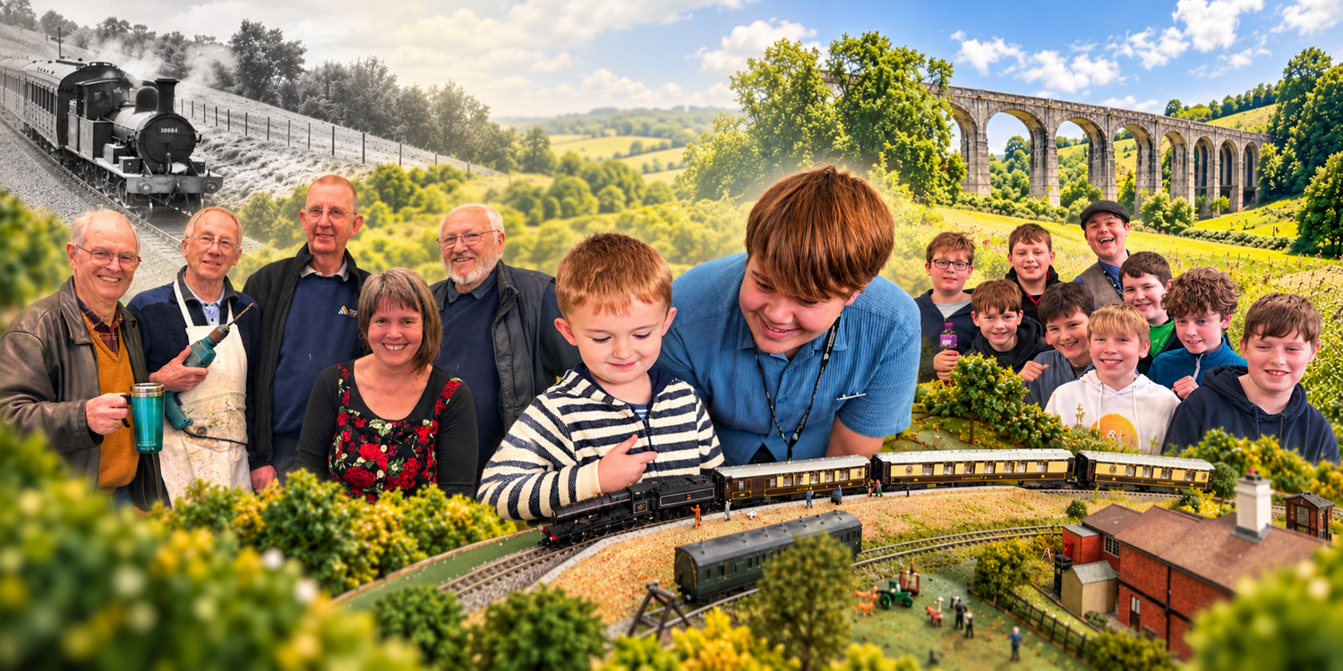 Composite image of the different facets of For the Love of a Railway
