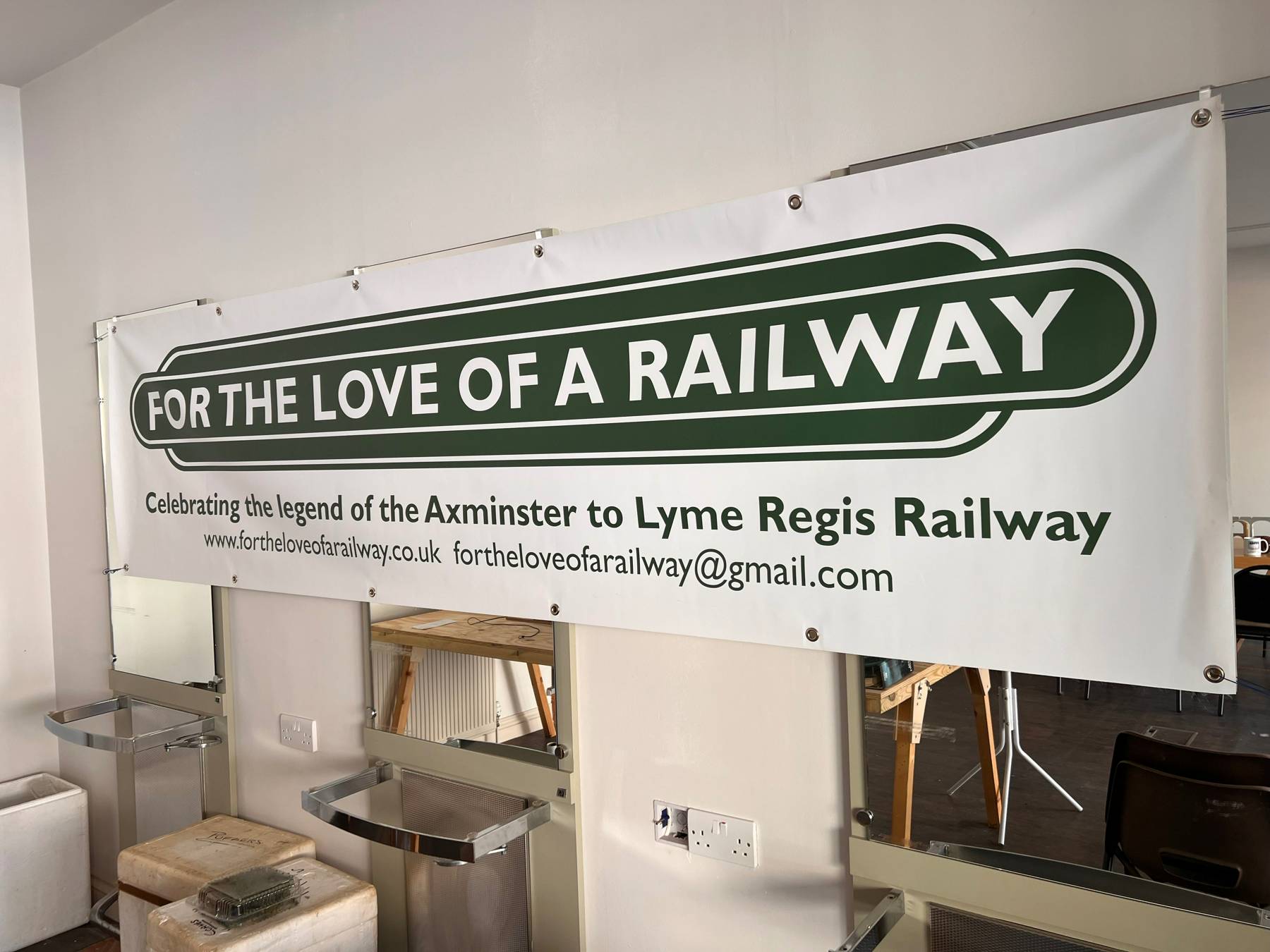 For the Love of a Railway banner at McNeil House