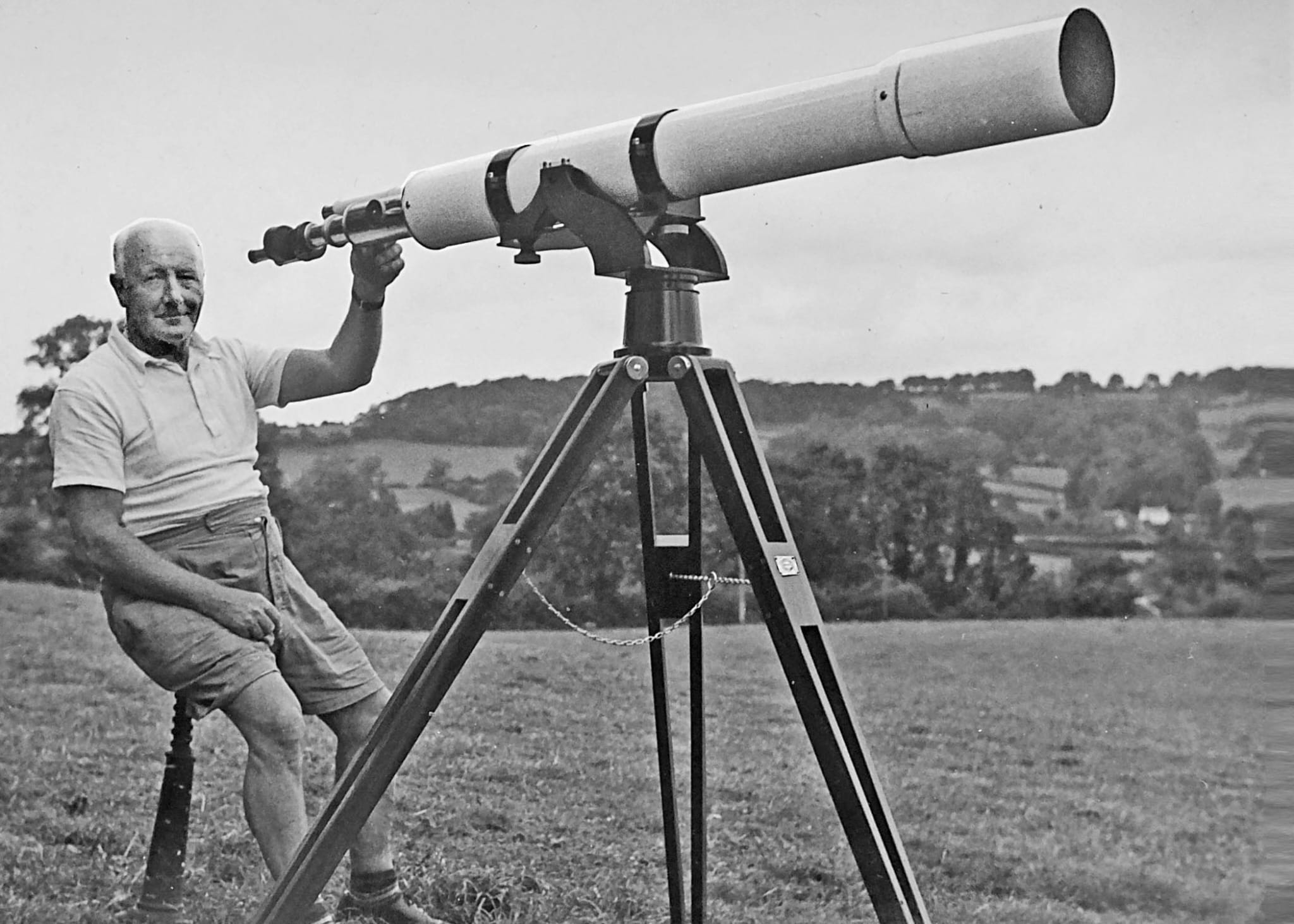 Percy Bird with telescope