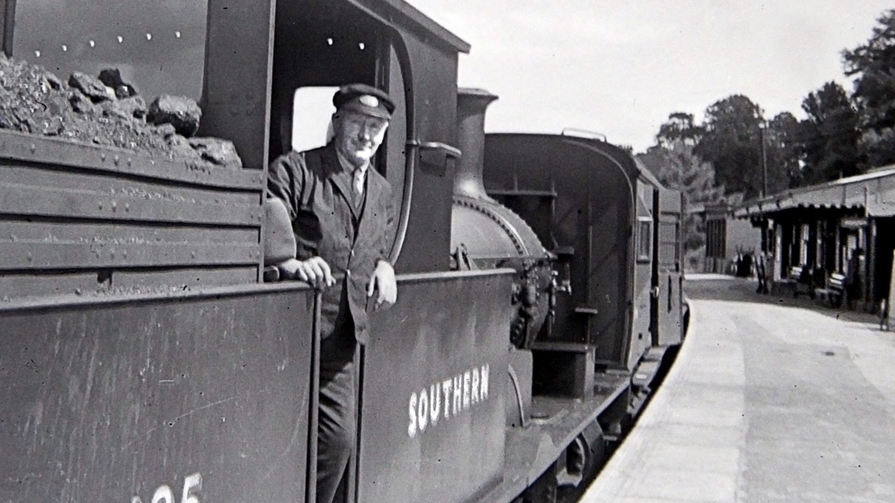 Percy Bird on his engine