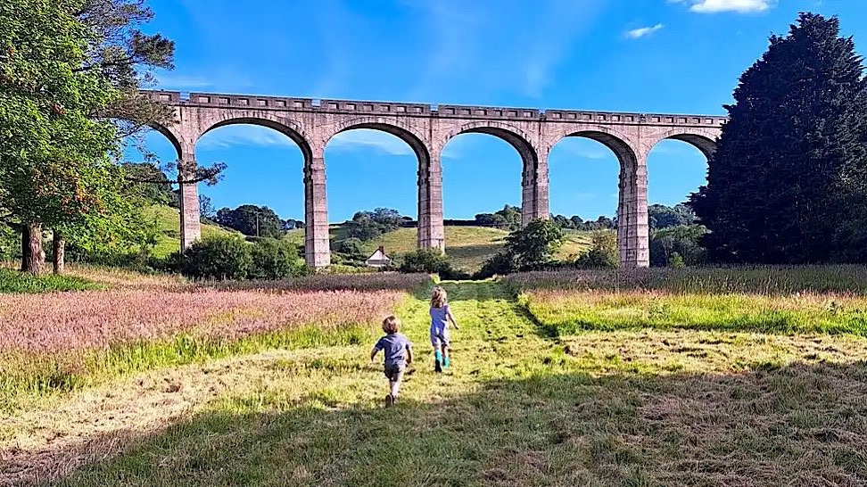 Cannington Viaduct with children