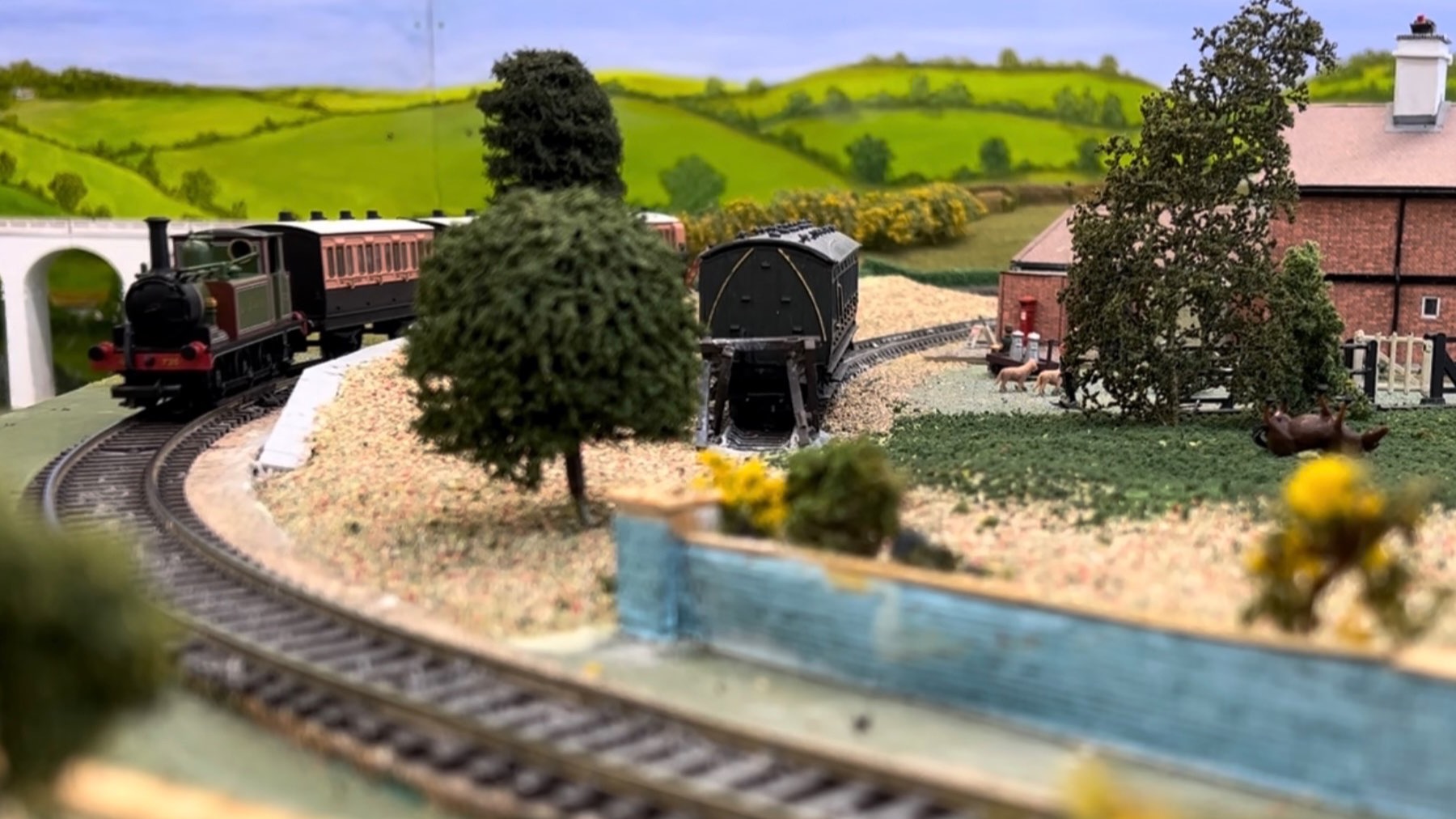 Model railway exhibition scene