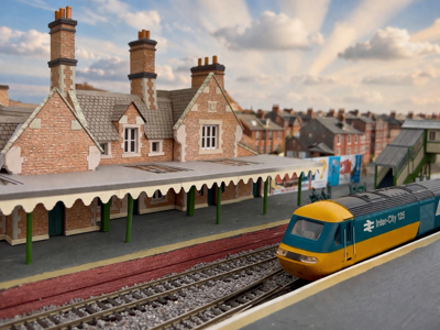 Train arriving in station